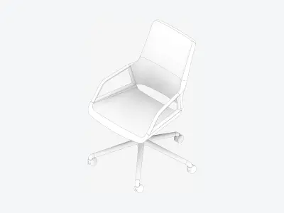 Chair - Conference - Worksmart - 5 Star Castors Low-poly 3D model purchase