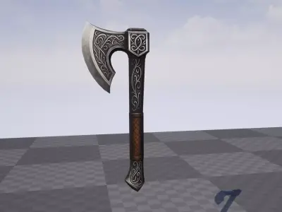 Steel Axe - Game Ready Weapon Low-poly 3D model