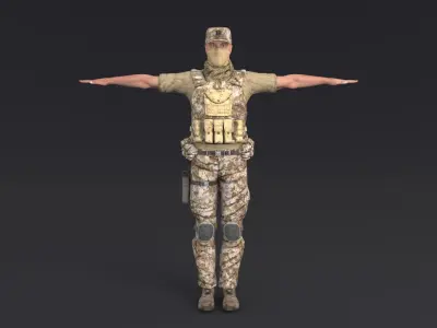 Soldier Rigged Low-poly 3D model purchase