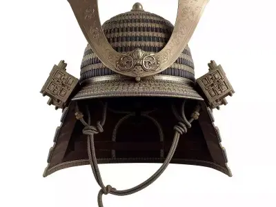 Cyber Samurai And Ancient Kabuto Helmets 3D Models Pack