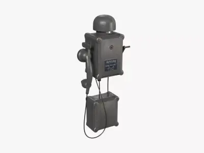 German Wall Telephone WWII Low-poly 3D model