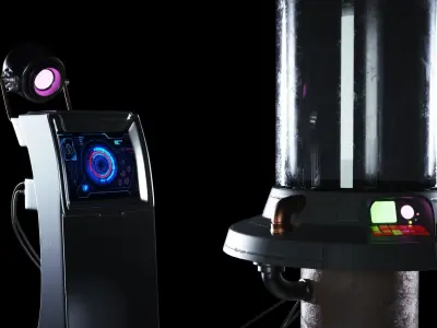 Sci-Fi Capsule Cyberpunk Laboratory 3D model Low-poly 3D model