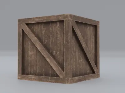Wooden Box Free low-poly 3D model buy