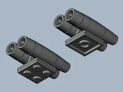 bombercruise jet engines up and downside for brick players 3D print model