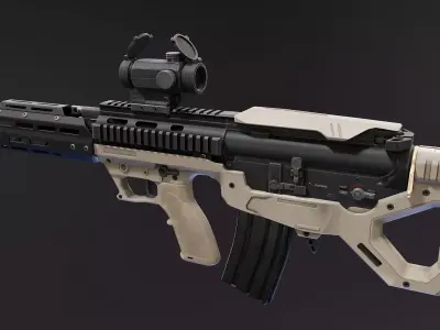 Bullpup AR Rifle Kit Low-poly 3D model