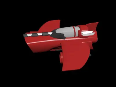 Spaceship plane with wings Free 3D model
