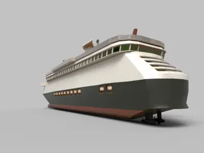 Realistic Cruise Ship 3D Model Low-poly 3D model