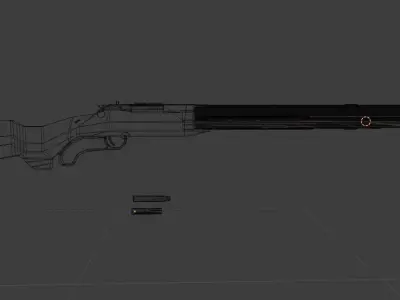Henry Lever Action Rifle 45 70 govt Low-poly 3D model