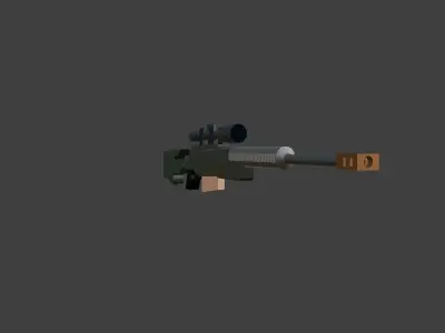 Barrett Sniper Rifle with Individual Part Low-poly 3D model