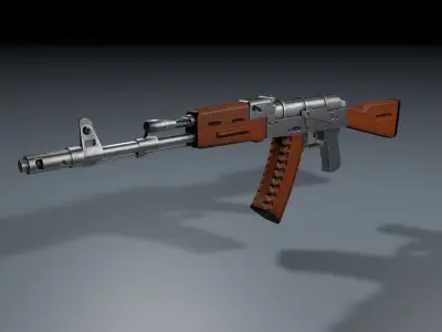 AK47 3d model rifle - rifle 3D model