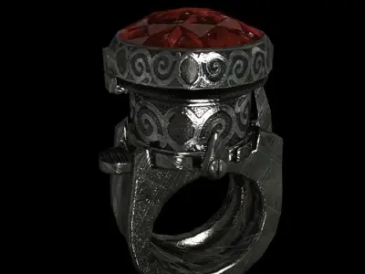 ring pistol animated Low-poly 3D model