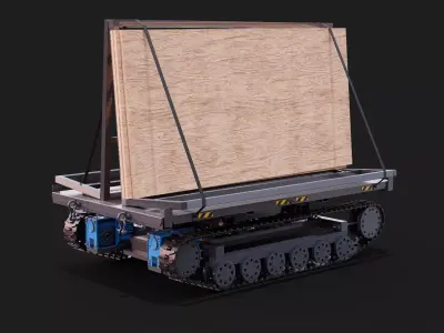 tracked crawler heavy duty industrial load carrier robot 3d 3D model