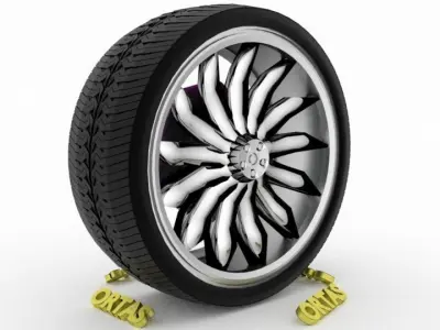 ORTAS CAR WHEEL RIM 111 GAME READY WHEEL RIM TIRE 3D model
