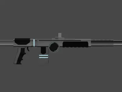 Sci-fi rifle 3D model 4