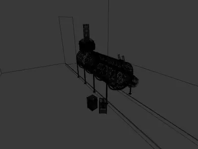 Destiny ISS module in a museum 3D model