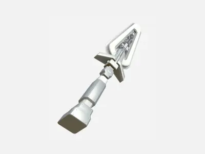 SciFi Sword B06 Full White - Sci Fi Weapon Design Low-poly 3D model