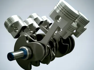 Animated V8 Engine Cylinders 3D model