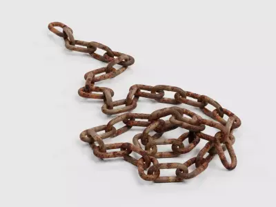 Rusty Chain V2 - Heavy Steel Coiled Pile 3D model