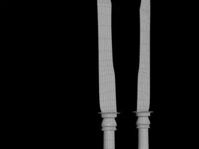 An old knife from the 20th century Low-poly 3D model