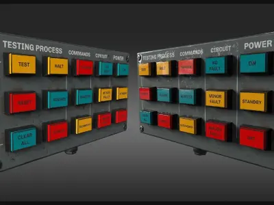 Button Control Panel Low-poly 3D model