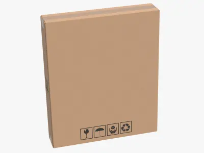 Cardboard Box 50x10x60 Closed 3D model