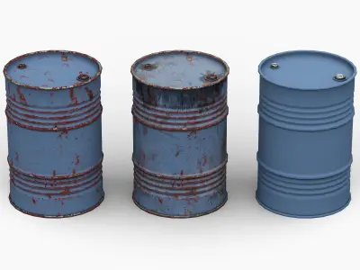 Steel Drum Barrel Low-poly 3D model purchase