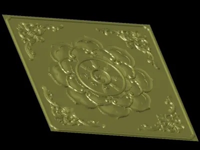 Central decor ornament for furniture 3D model Free 3D print model