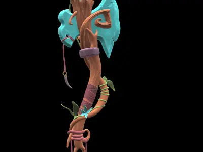 stylized 3D axe Low-poly 3D model