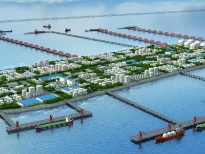 Yangkou Port Energy Port  Offshore Industrial Zone 3D model