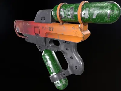 Stylized air gun Low-poly 3D model