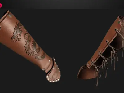 Woman Arm Guard Armor-MD file-OBJ-FBX-4K PBR Textures  3D model