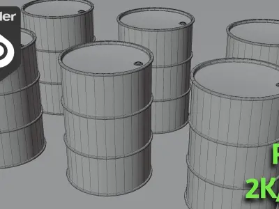 Barrels Pack pbr Low-poly 3D model purchase