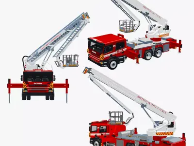 Skylift F34 RLX Mobile Truck Rescue Crane 3D model