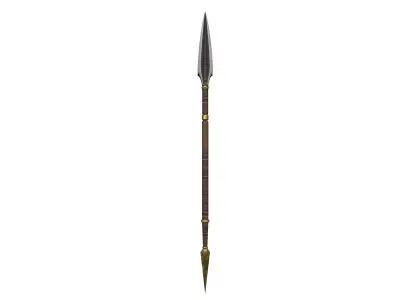 Spear sword with gold handle Low-poly 3D model