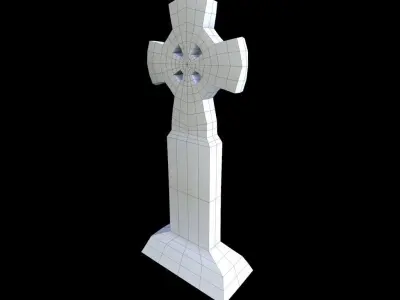 Old Mediavel Gravestone Low-poly 3D model