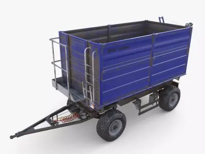 Agro trailer V2 Low-poly 3D model