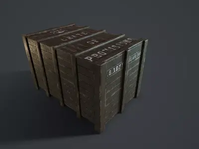 Military box Low-poly 3D model 4