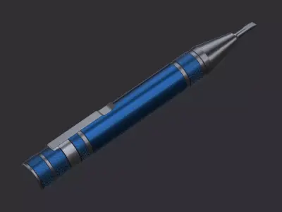 Aluminium Screwdriver Low-poly 3D model