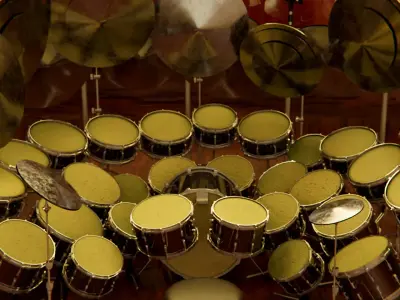 industrial 40 piece drumset 3D model