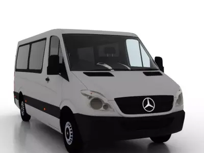 Mercedes Benz Sprinter L2H1 2009 Passenger UK 3D model