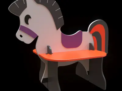 collection of childrens benches 3D model