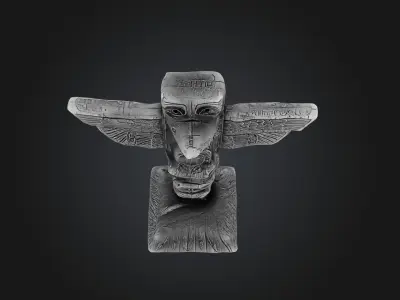 Tlingit Totem Pole - Low-poly with PBR and 2K Textures Low-poly 3D model
