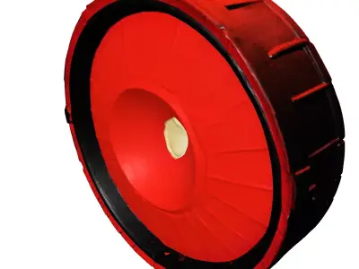 Red Round Vehicle Tail Light 3D model