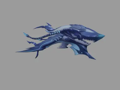 SkiWhaleShark Fantasy Monster Low-poly 3D model