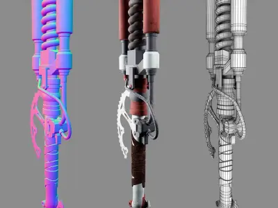 Post-Apocalyptic Bicycle Sword 3D model