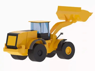 Loader Construction M890 Simplified Low-poly 3D model