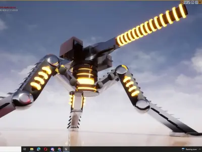 3D Cifi Turret and Spider Tank 3D model