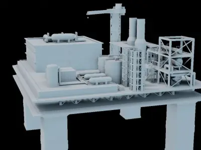 Oil Rig Platform 3D model purchase