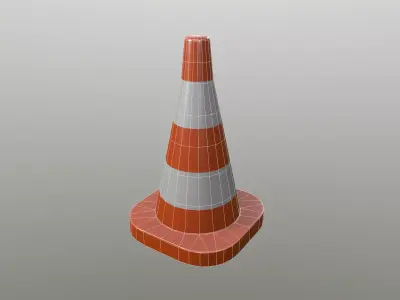 Traffic cone 3D low poly model Free low-poly 3D model