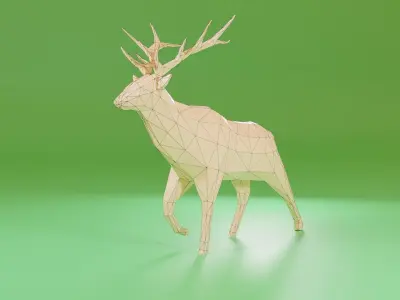 Deer Meshes Low-poly 3D model 3D model